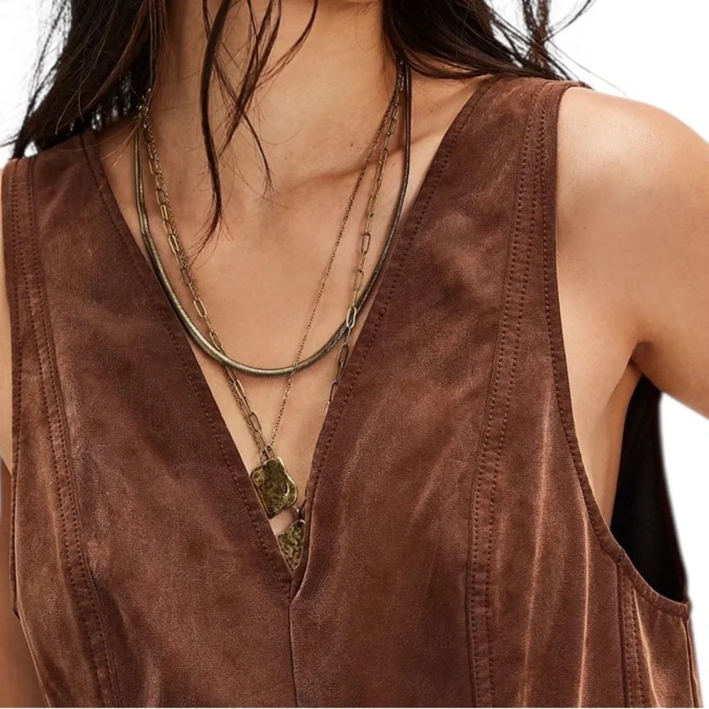 We The Free Nico Faux Suede One-Piece Jumpsuit, Suede, Brown,Medium - Picture 5 of 11